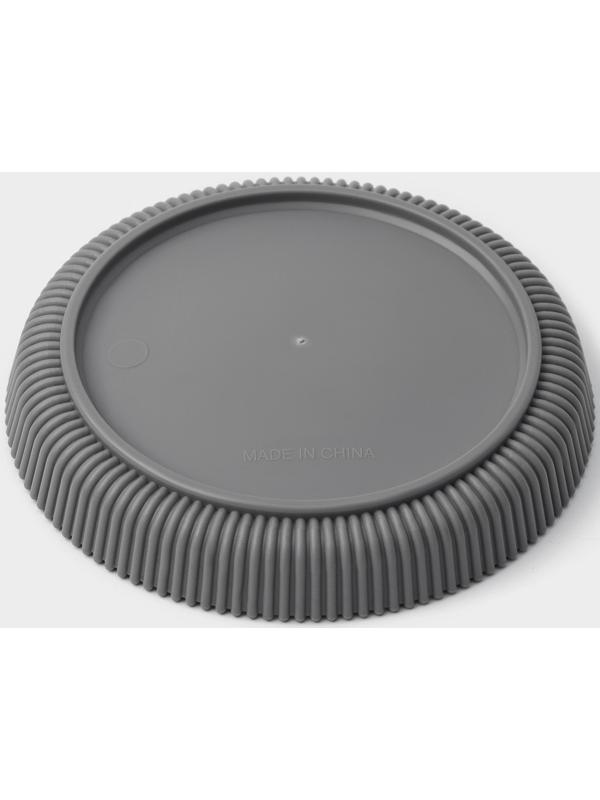 Горшок для цветов с поддоном, 15,5×16,5 см, цвет серый