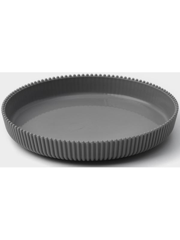 Горшок для цветов с поддоном, 15,5×16,5 см, цвет серый