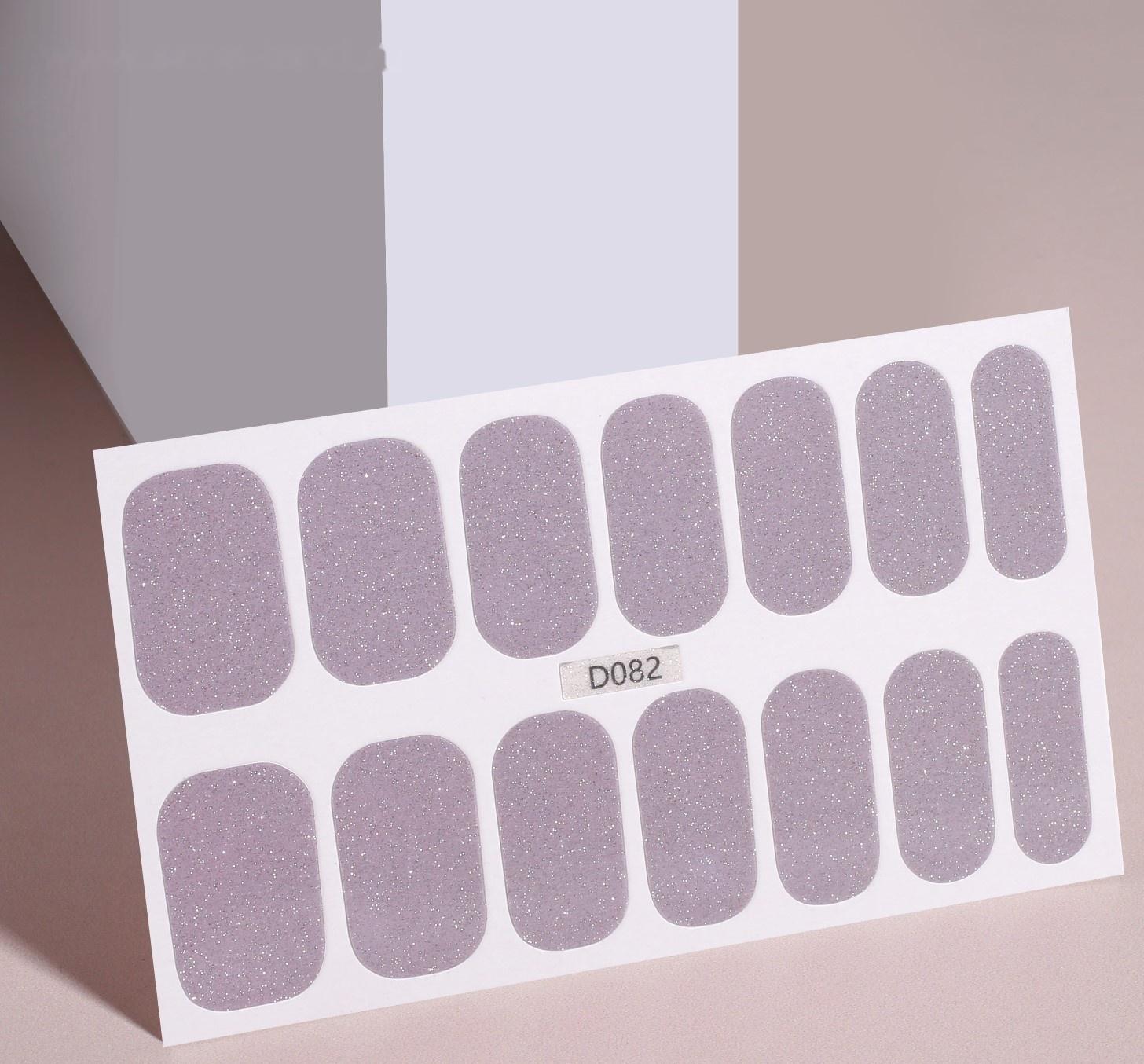 Лаковые полоски, 14 шт, с блёстками, цвет серый