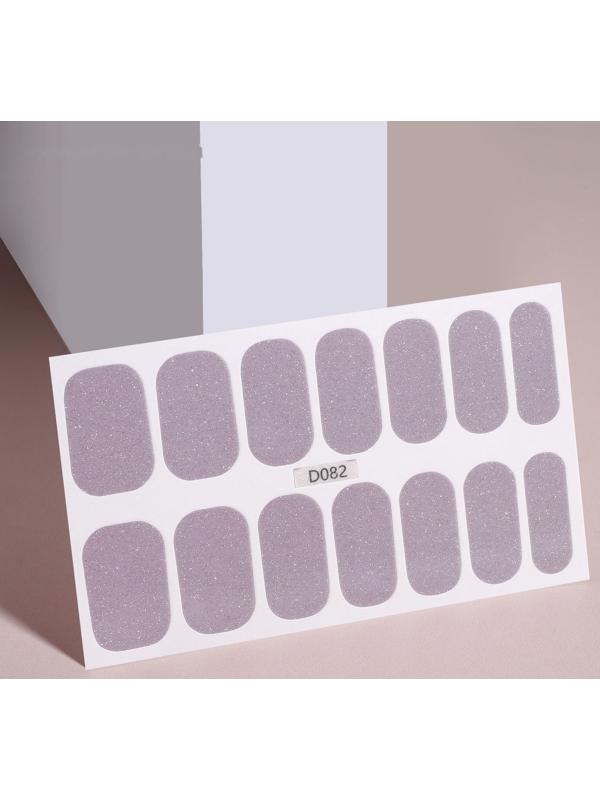 Лаковые полоски, 14 шт, с блёстками, цвет серый