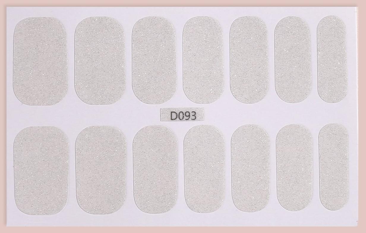 Лаковые полоски, 14 шт, с блёстками, цвет белый