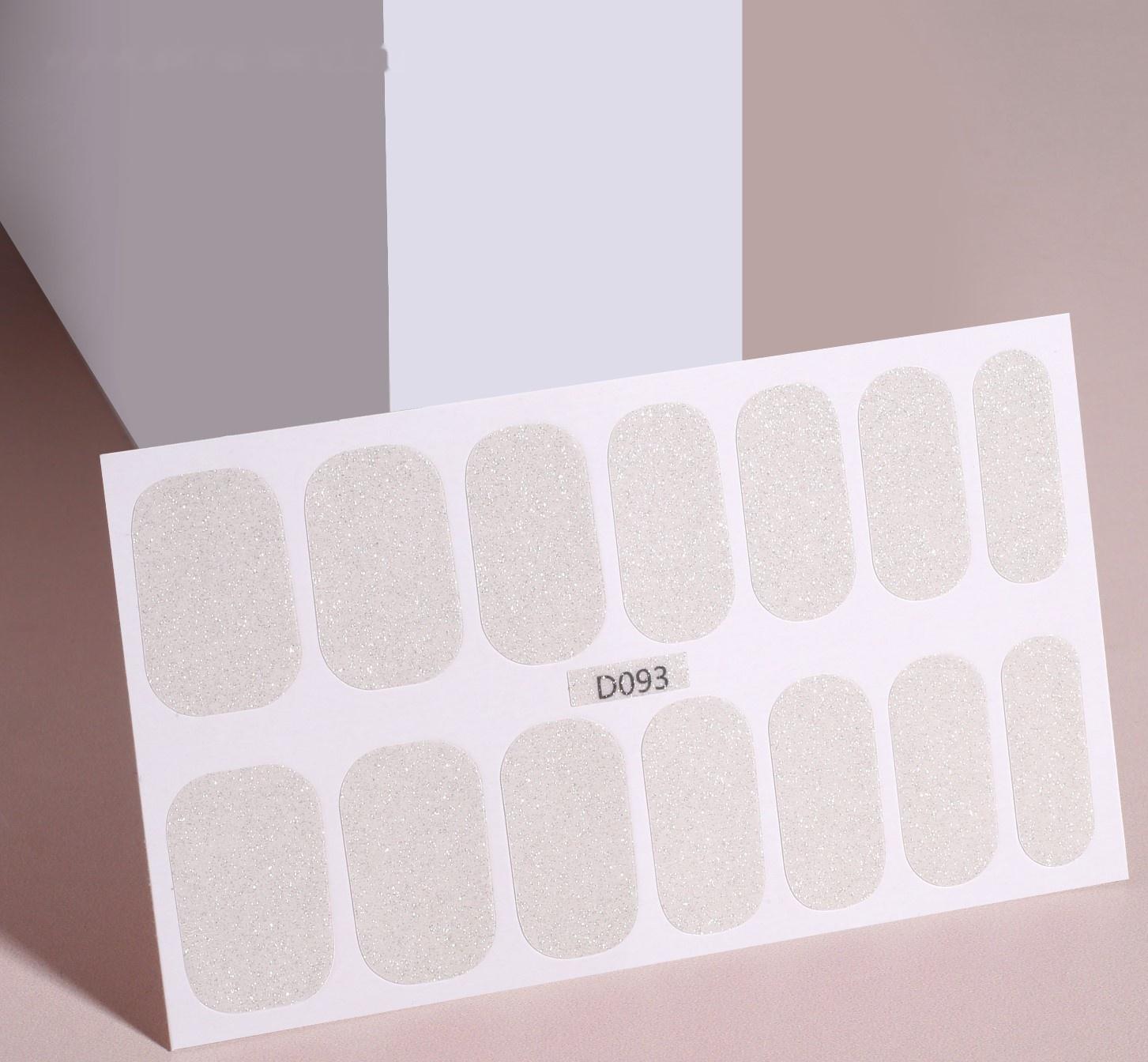 Лаковые полоски, 14 шт, с блёстками, цвет белый