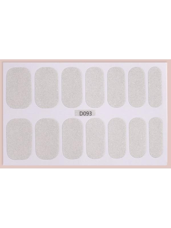 Лаковые полоски, 14 шт, с блёстками, цвет белый