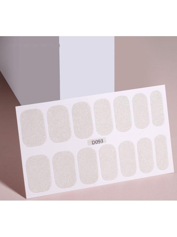 Лаковые полоски, 14 шт, с блёстками, цвет белый