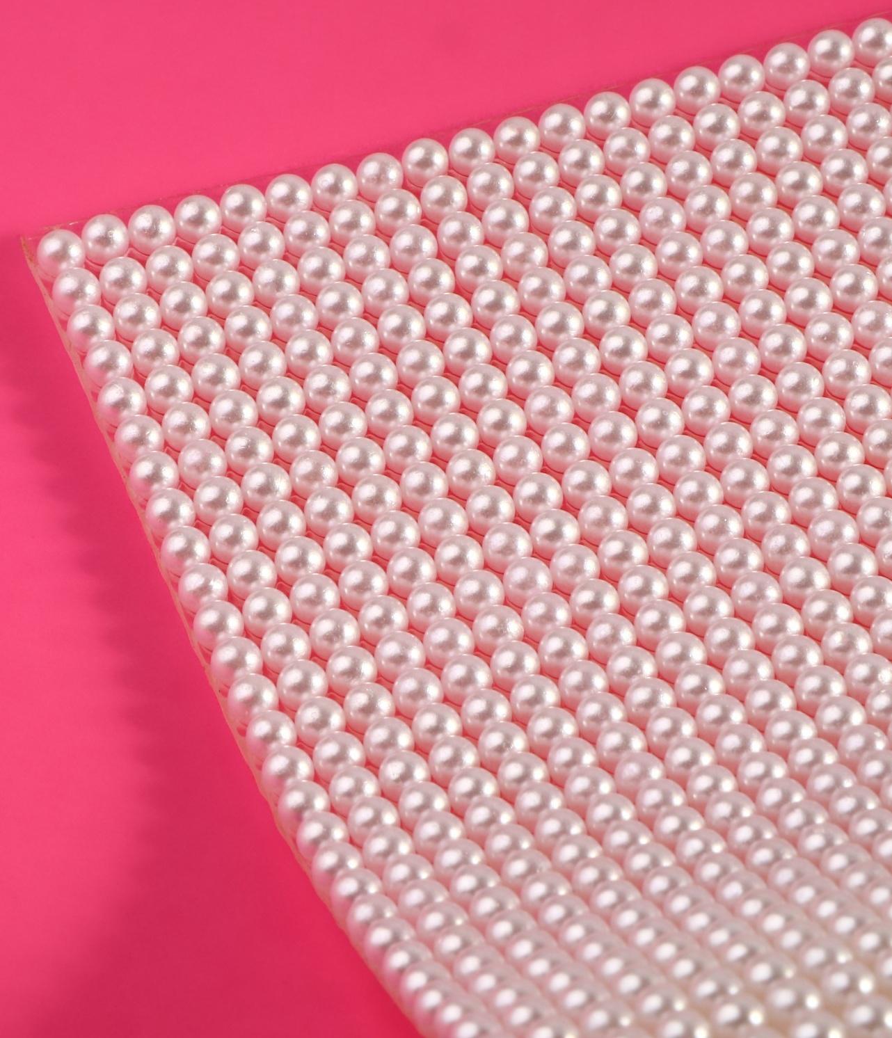 Жемчуг термоклеевой, 40 × 24 см, цвет белый