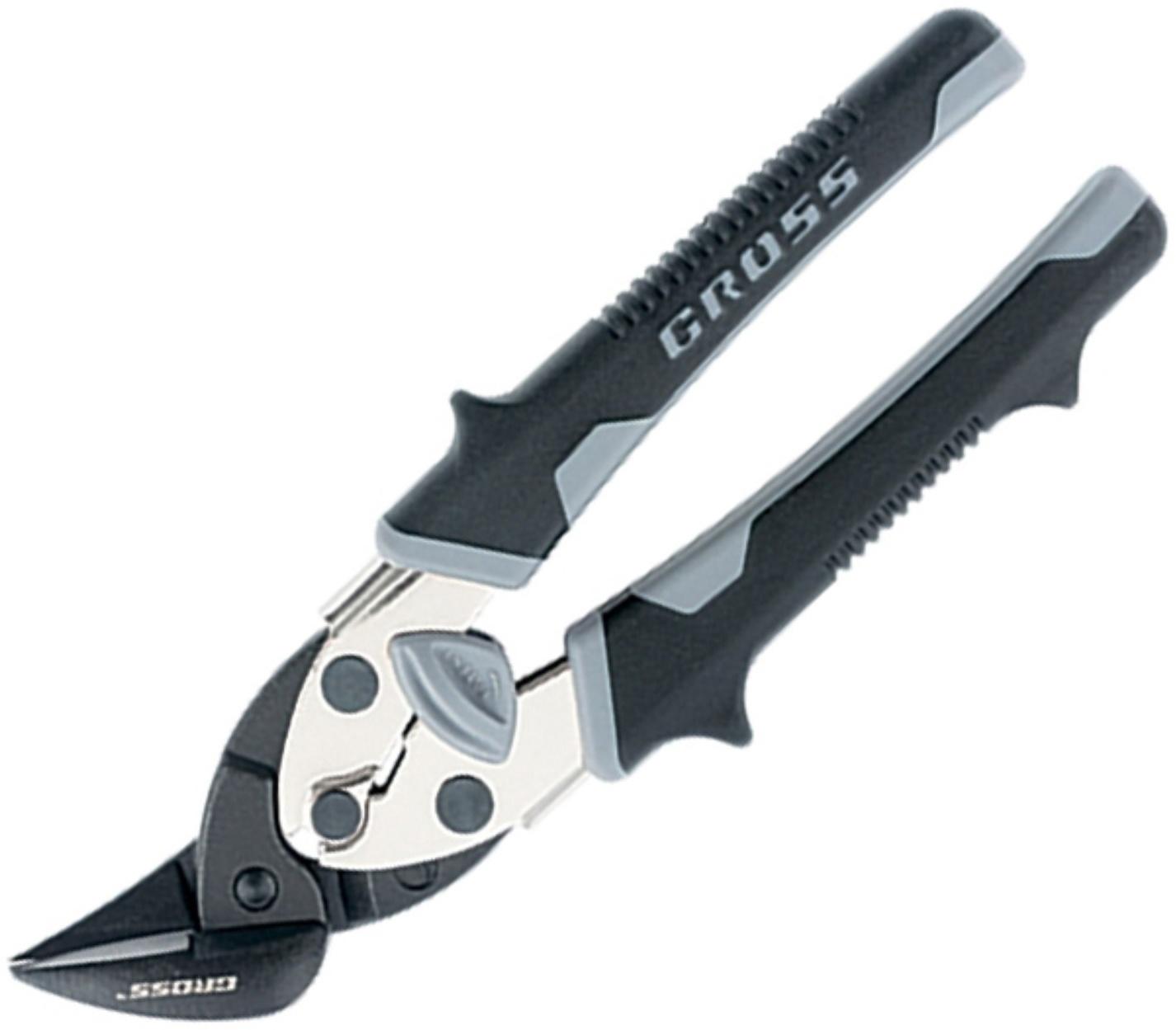 Ножницы по металлу GROSS PIRANHA, 185 мм, прямой и левый рез, СrM