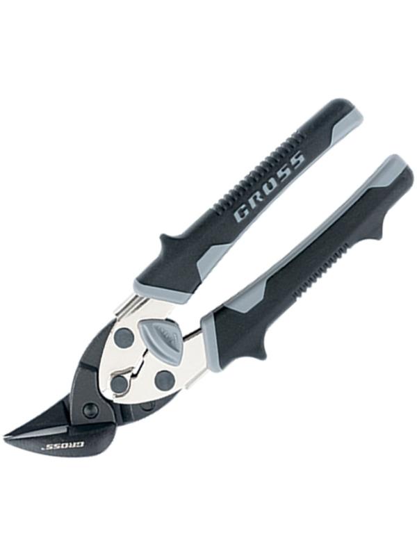 Ножницы по металлу GROSS PIRANHA, 185 мм, прямой и левый рез, СrM