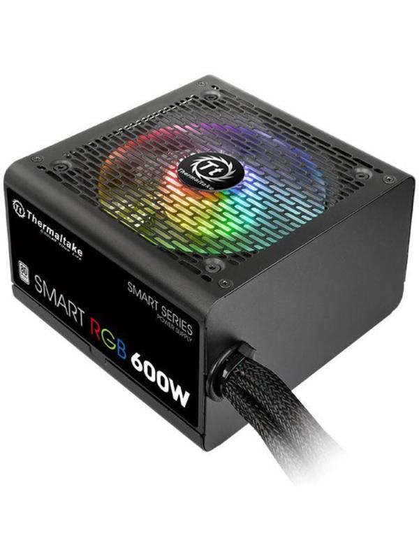Блок питания Thermaltake ATX 600W Smart RGB 600 80+ (24+4+4pin) APFC 120mm fan color
