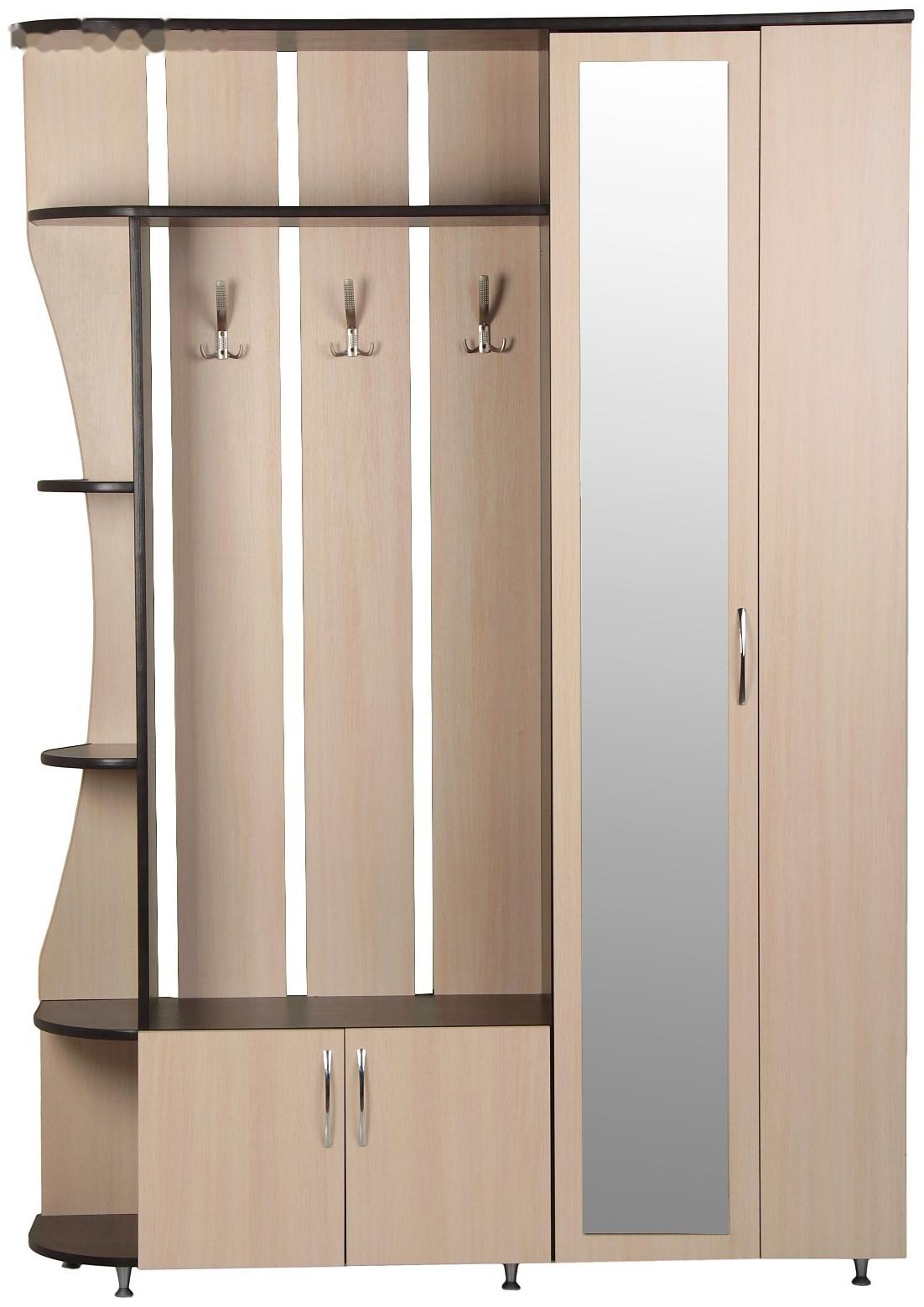 Прихожая Ксения -1 правая, 2150х1500х385, Венге/Дуб молочный