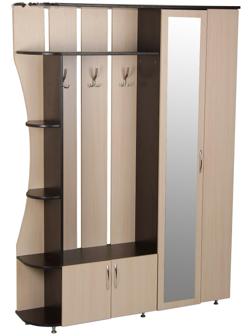 Прихожая Ксения -1 правая, 2150х1500х385, Венге/Дуб молочный