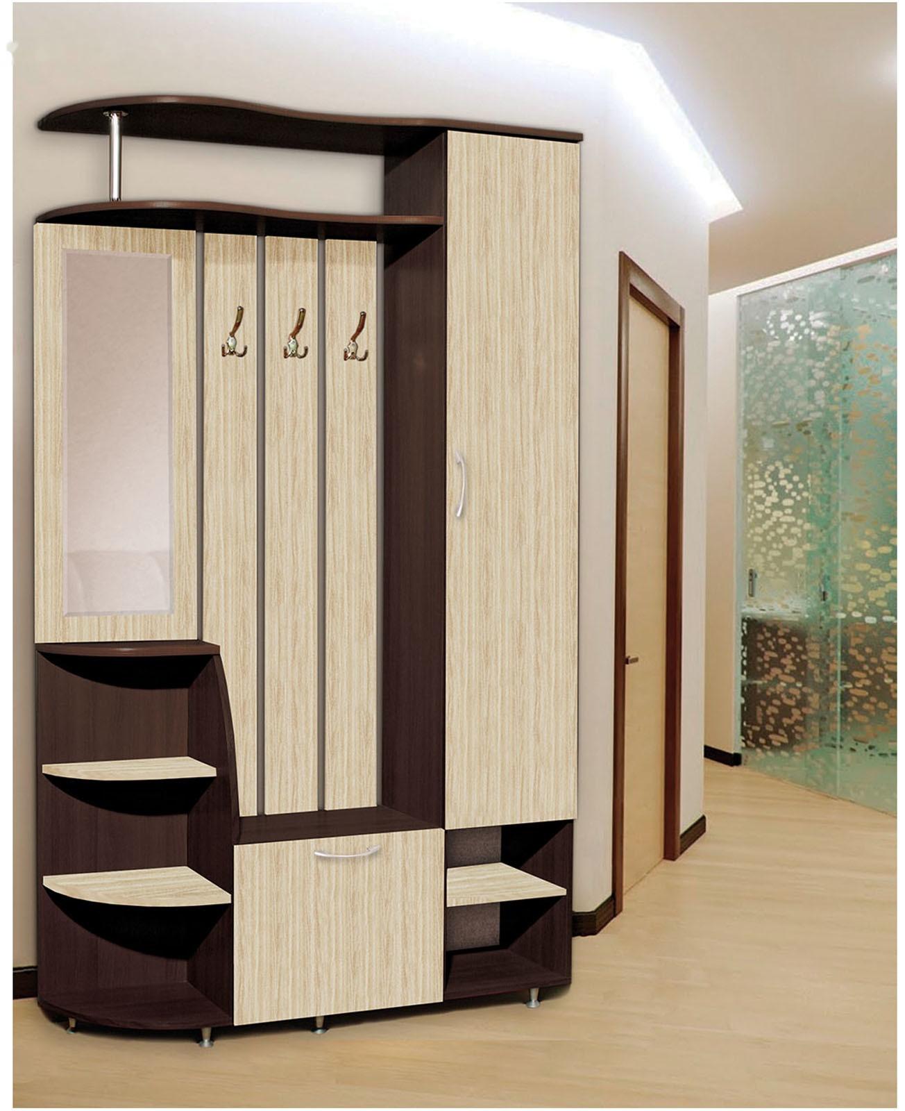 Прихожая Ксения-2 правая, 2050х1200х350, Венге/Дуб молочный