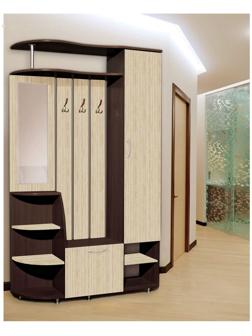 Прихожая Ксения-2 правая, 2050х1200х350, Венге/Дуб молочный