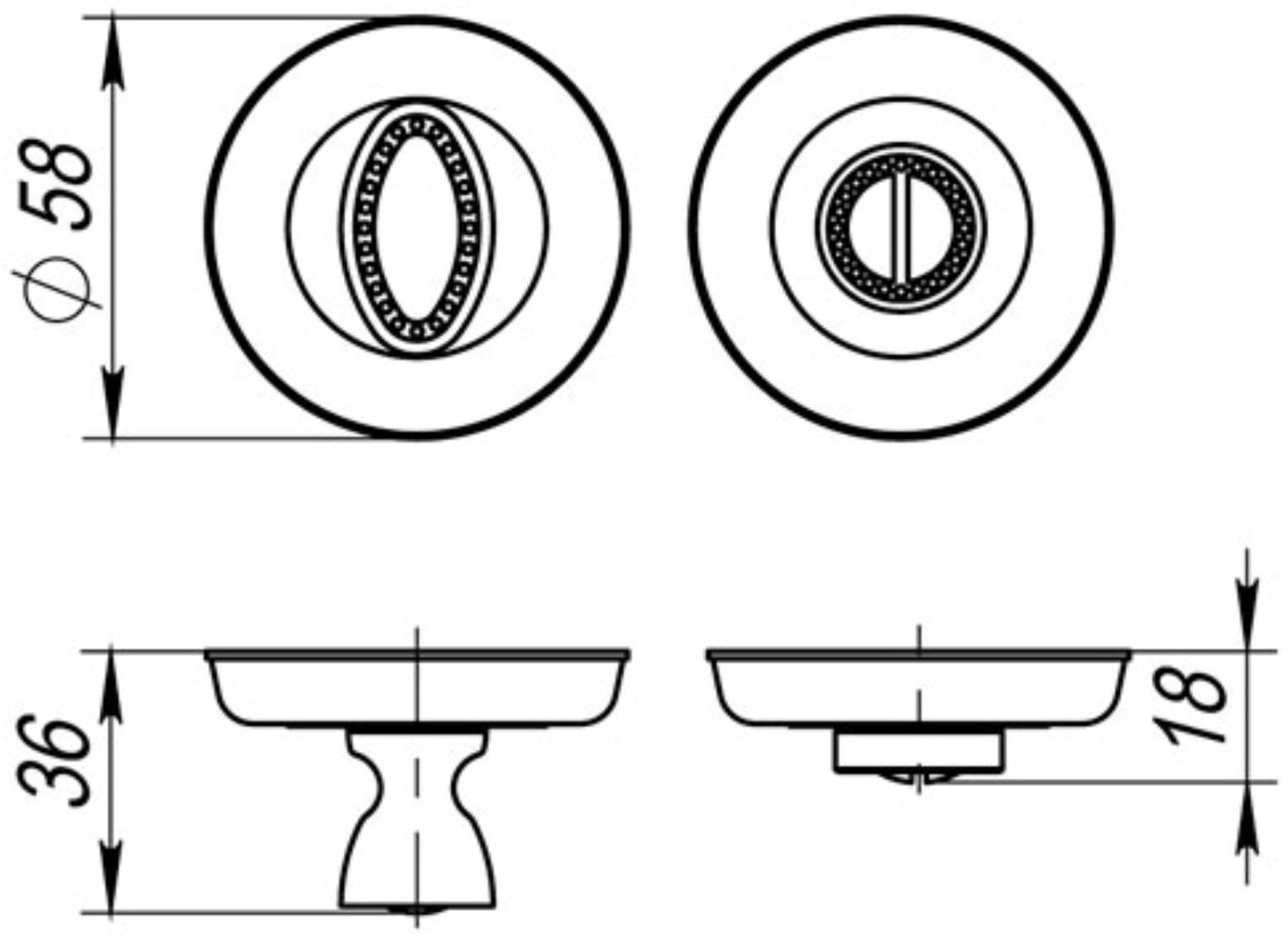 Ручка поворотная Fuaro BK6 SM RB-10, цвет французское золото