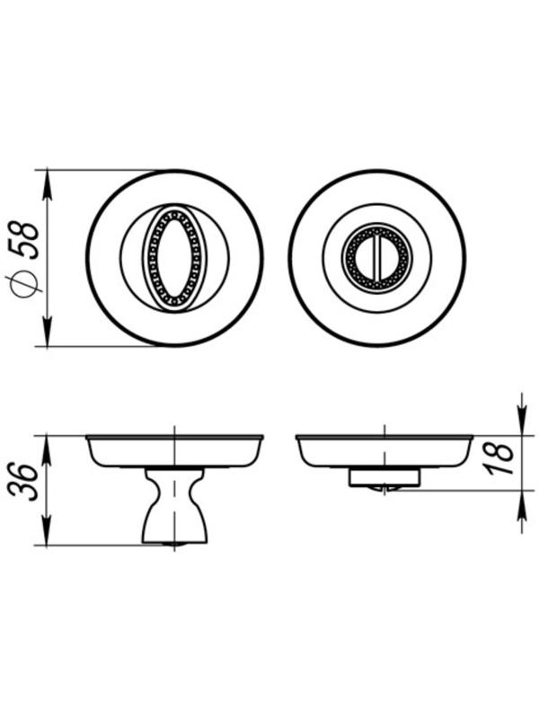 Ручка поворотная Fuaro BK6 SM RB-10, цвет французское золото
