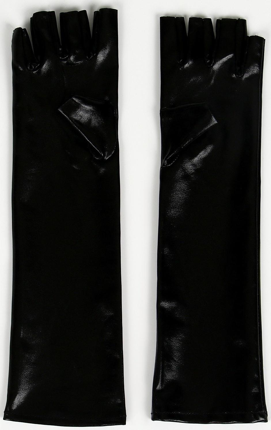 Карнавальный аксессуар-перчатки без пальцев, цвет чёрный