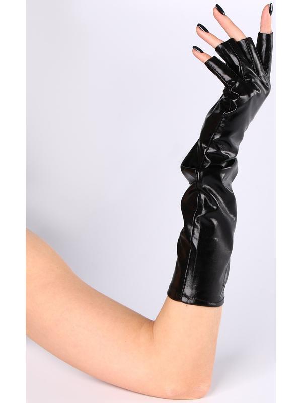 Карнавальный аксессуар-перчатки без пальцев, цвет чёрный