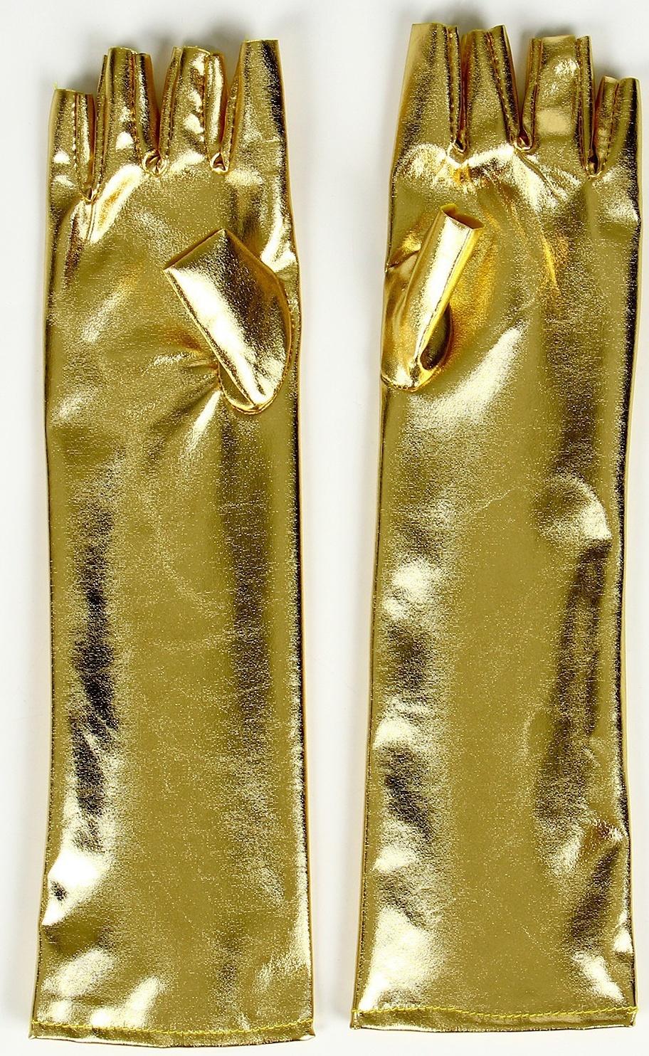 Карнавальный аксессуар-перчатки без пальцев, цвет золото