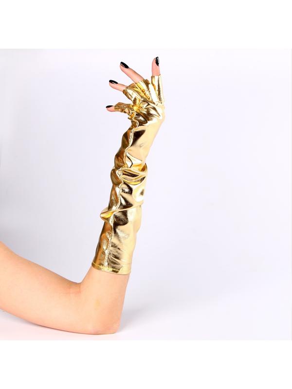 Карнавальный аксессуар-перчатки без пальцев, цвет золото