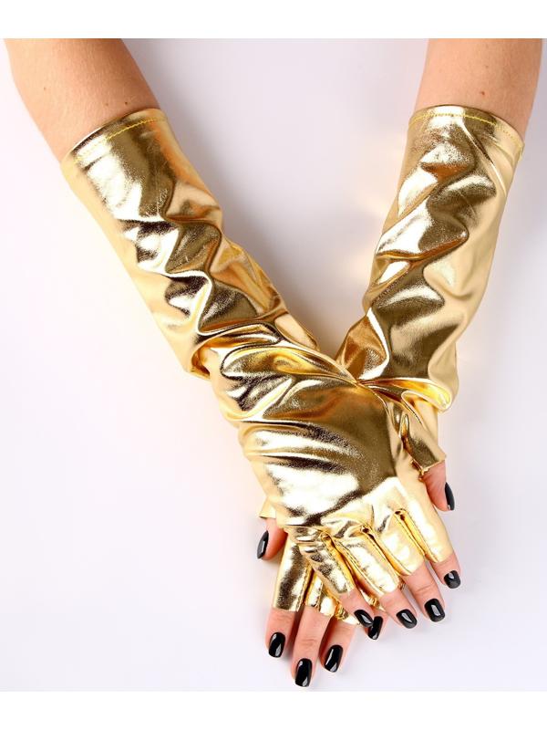 Карнавальный аксессуар-перчатки без пальцев, цвет золото