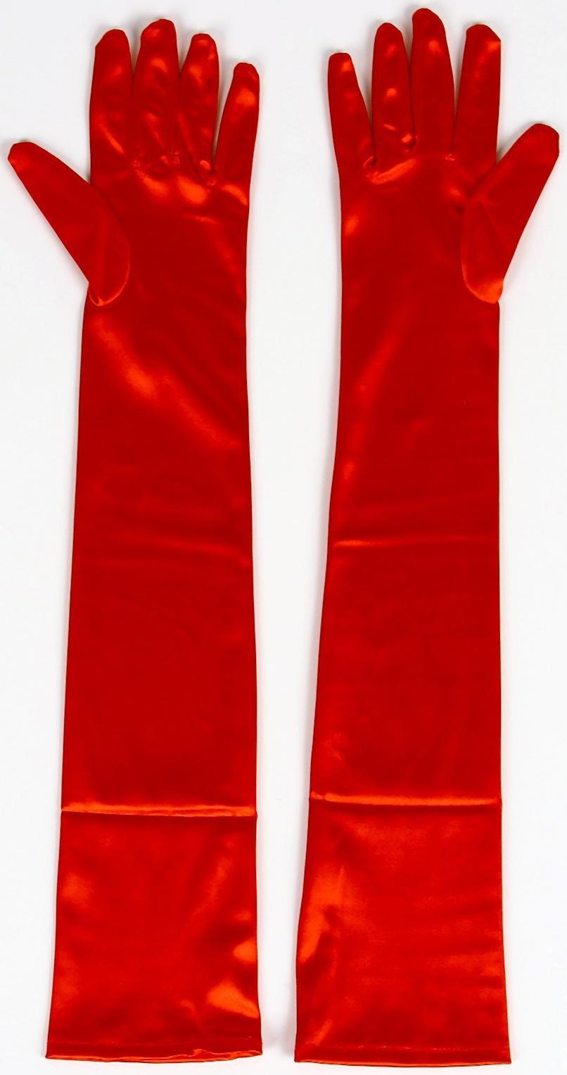 Карнавальный аксессуар-перчатки 55 см, цвет красный