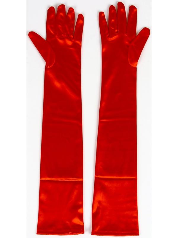 Карнавальный аксессуар-перчатки 55 см, цвет красный