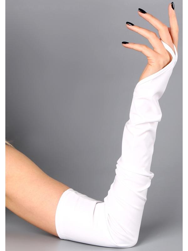Карнавальный аксессуар перчатки-нарукавники, цвет белый