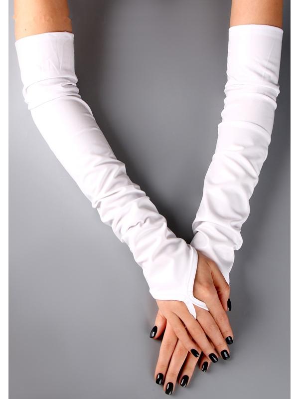 Карнавальный аксессуар перчатки-нарукавники, цвет белый