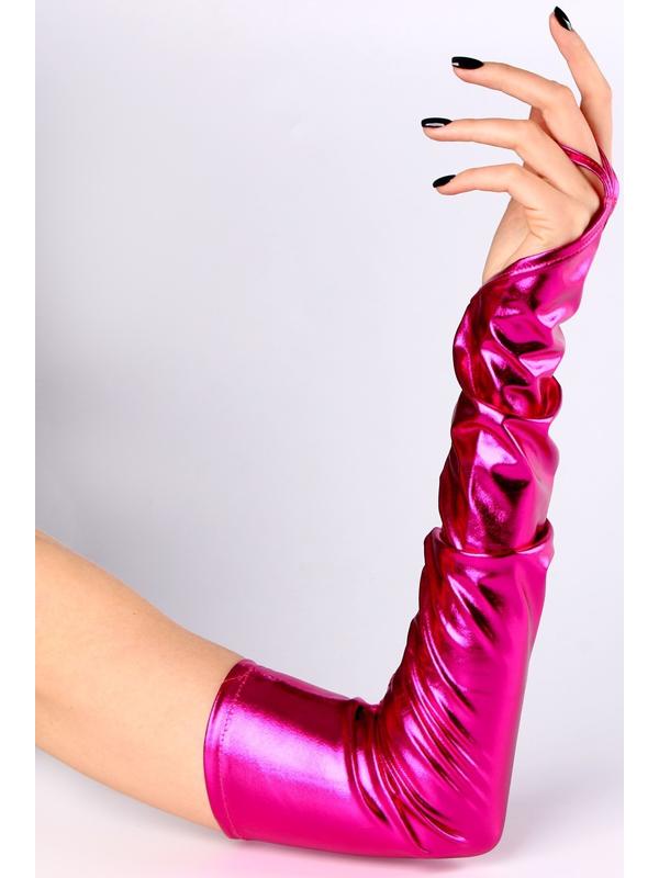 Карнавальный аксессуар перчатки-нарукавники, цвет фуксия