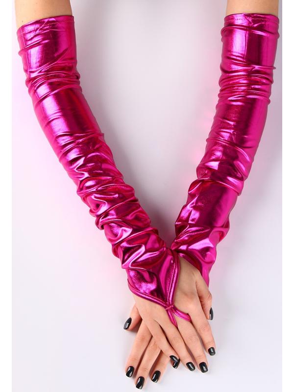 Карнавальный аксессуар перчатки-нарукавники, цвет фуксия