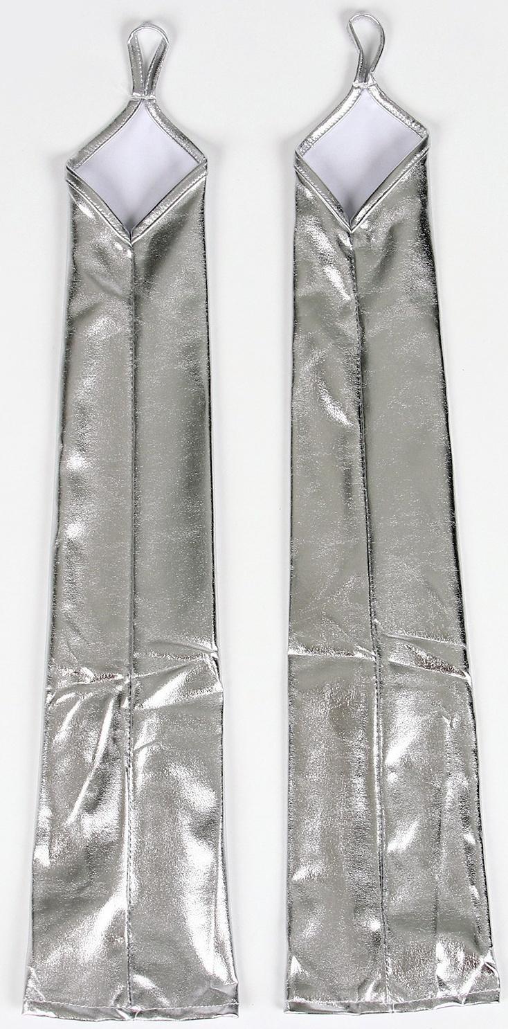 Карнавальный аксессуар перчатки-нарукавники, цвет серебро