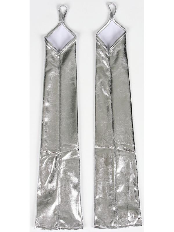 Карнавальный аксессуар перчатки-нарукавники, цвет серебро