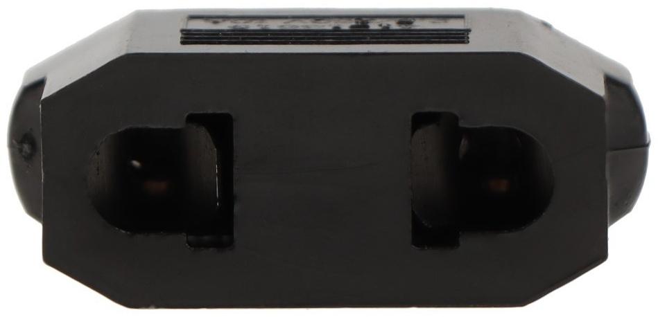 Переходник плоский, 6 А, 220 В, черный, 1шт.