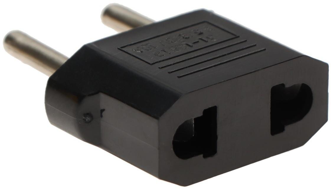 Переходник плоский, 6 А, 220 В, черный, 1шт.