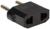 Переходник плоский, 6 А, 220 В, черный, 1шт.