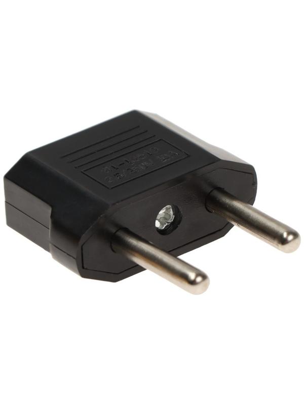 Переходник плоский, 6 А, 220 В, черный, 1шт.