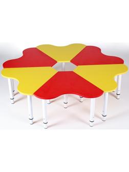 Стол 6 секций Ромашка растущий на металлокаркасе, возрастная группа №0-3, Цветной