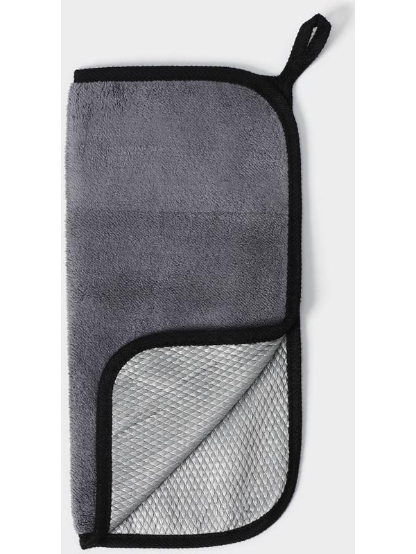 Салфетка для уборки Raccoon «Суперплотная мульти», 30×30 см, плотность 450 гр, микрофибра, цвет серый