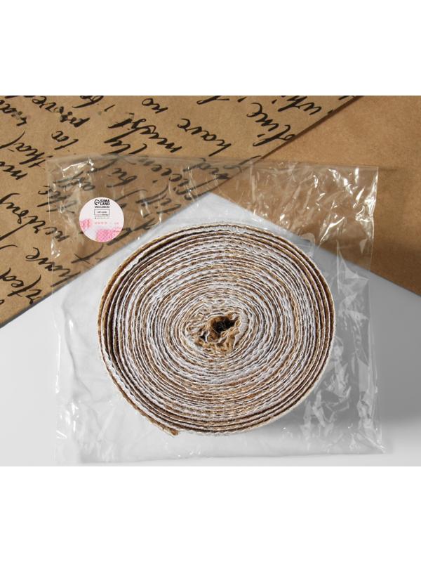 Лента из джута «Кружево», 50 мм, 4,5 ± 0,5 м, цвет белый