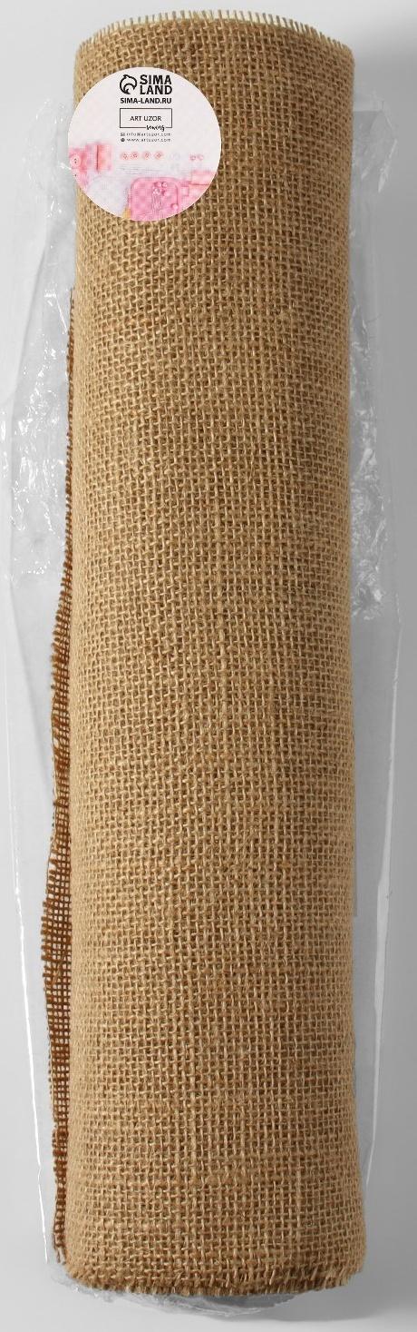 Ткань из джута, натуральная, 38 см, 4,5 ± 0,5 м, цвет бежевый