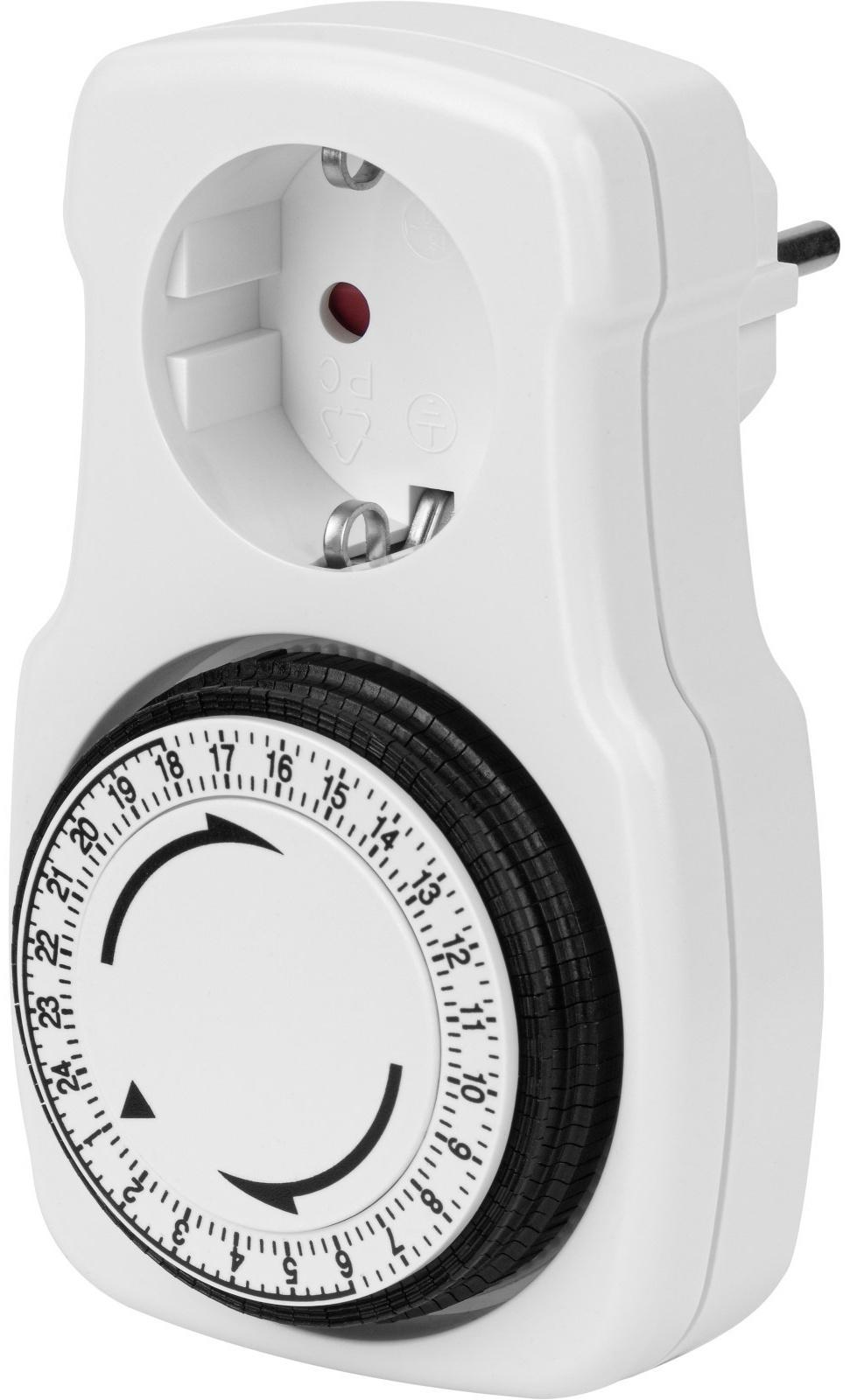 Таймер розеточный REV, механический, 3680 Вт, до 96 вкл./выкл. сутки, интервал 15 мин.,белый