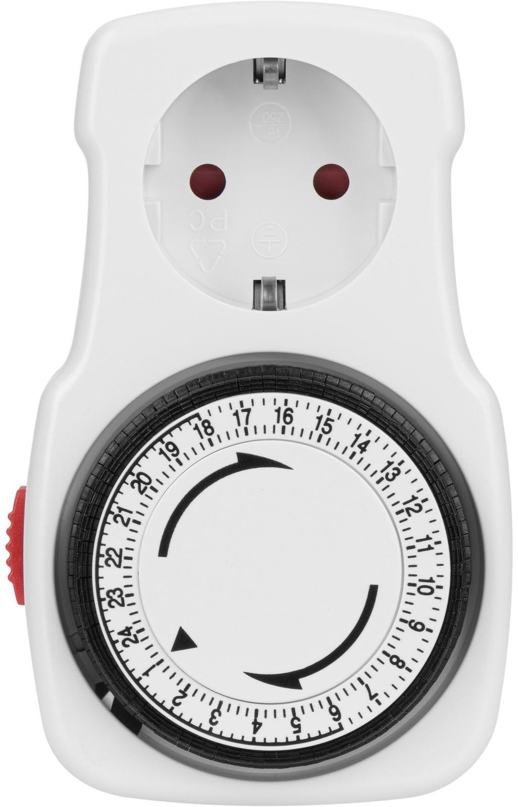 Таймер розеточный REV, механический, 3680 Вт, до 96 вкл./выкл. сутки, интервал 15 мин.,белый