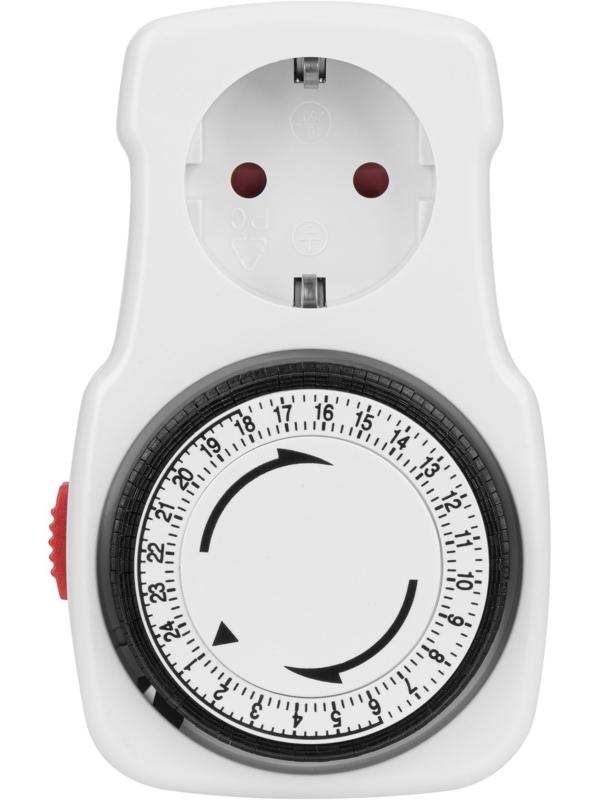 Таймер розеточный REV, механический, 3680 Вт, до 96 вкл./выкл. сутки, интервал 15 мин.,белый