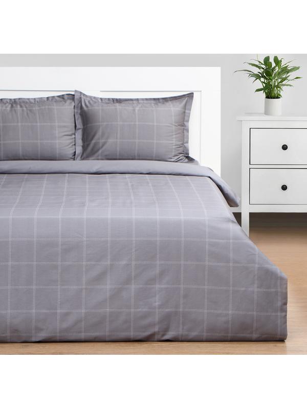 Постельное бельё Этель дуэт Cage: grey, 143х215 см-2шт, 215х240 см, 50х70+3 см-2 шт, мако-сатин, 114г/м2