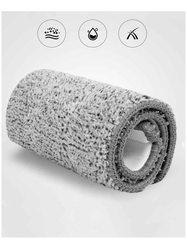 Набор для уборки ORION 2123: швабра, ведро с отжимом/полосканием, сменные насадки, 2 шт, 4 л, цвет серый