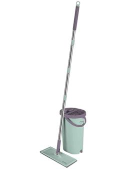 Набор для уборки Pioneer 7104S: швабра, ведро с отжимом/полосканием, насадка из микрофибры, 6 л