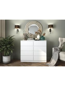 Комод Мори 8 ящиков, 1204х404х990, Белый