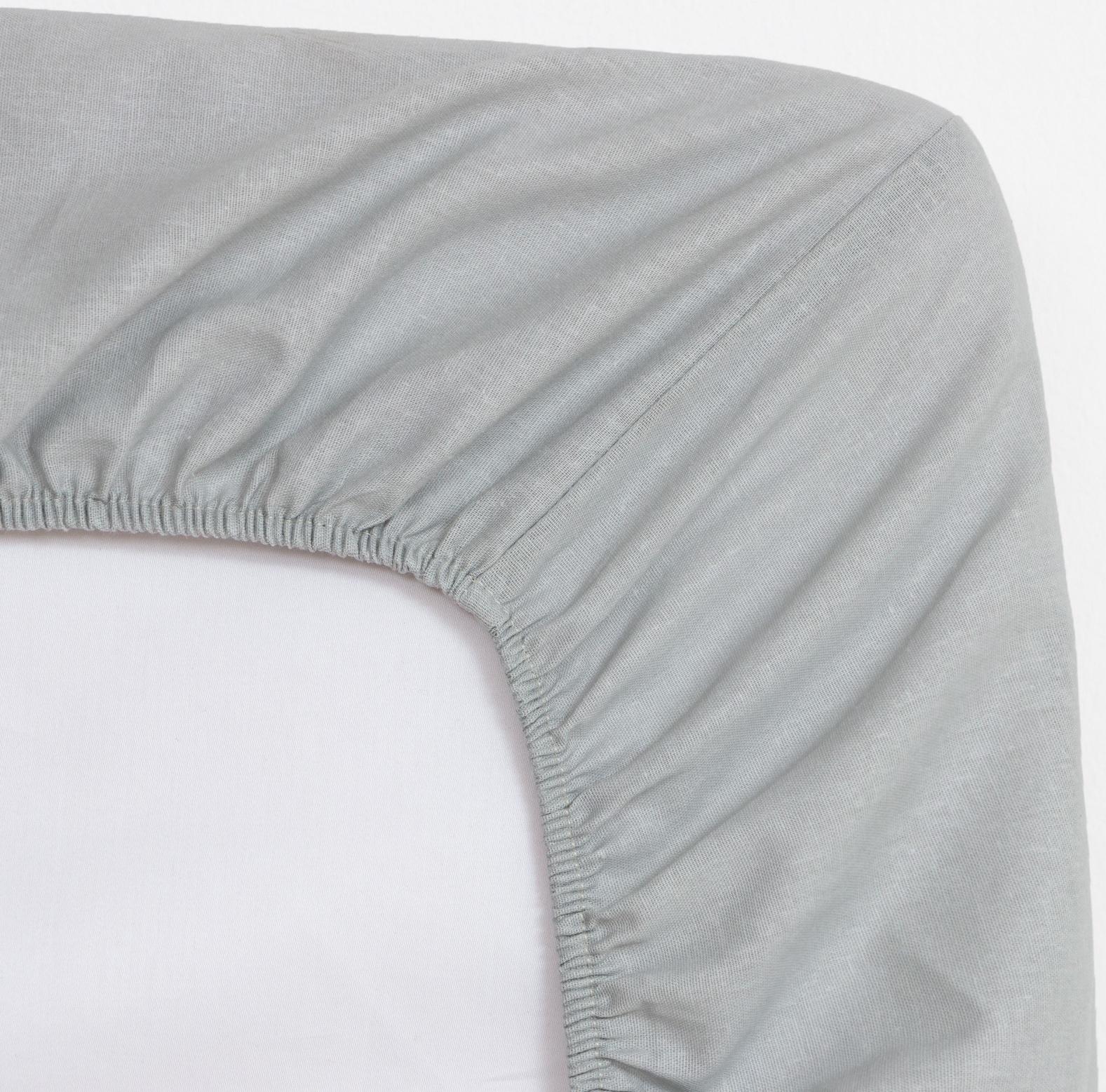 Простыня на резинке Этель 160х200х25, цвет светло-серый, 100% хлопок, бязь 125г/м2