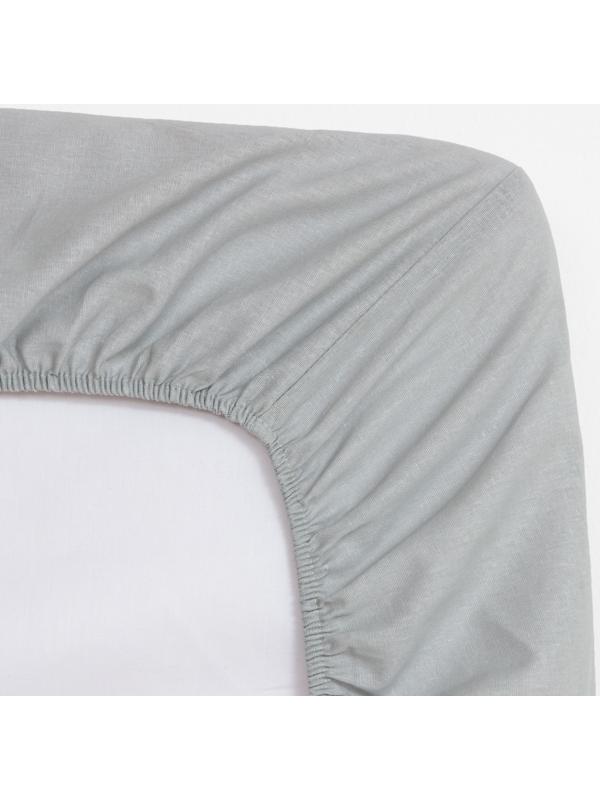 Простыня на резинке Этель 160х200х25, цвет светло-серый, 100% хлопок, бязь 125г/м2