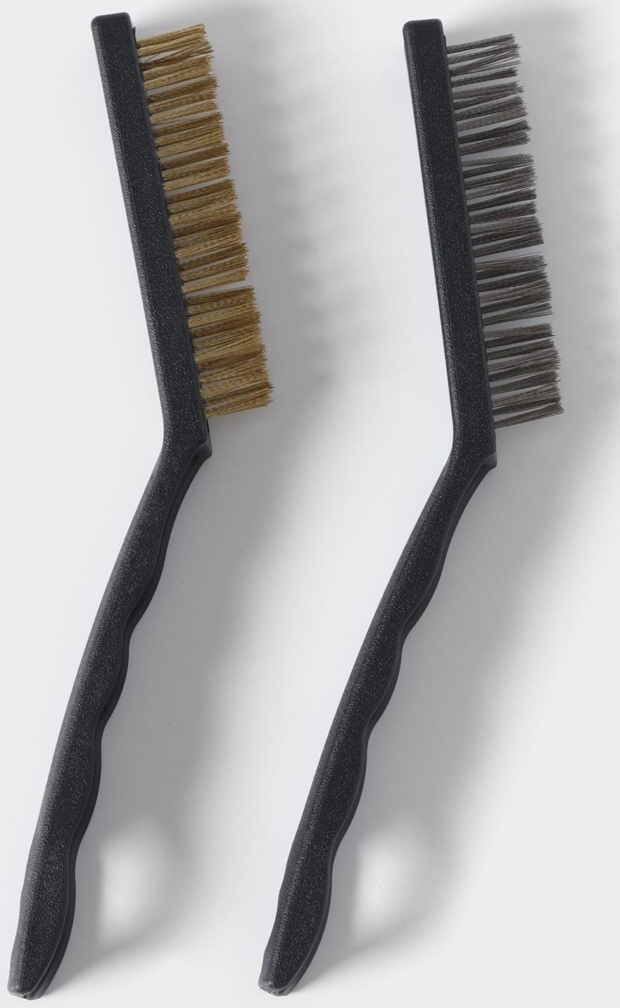 Набор щёток универсальных, 2 шт, 21×2×2,5 см, рабочая часть 8,5×1,5×1,5 см, цвет чёрный