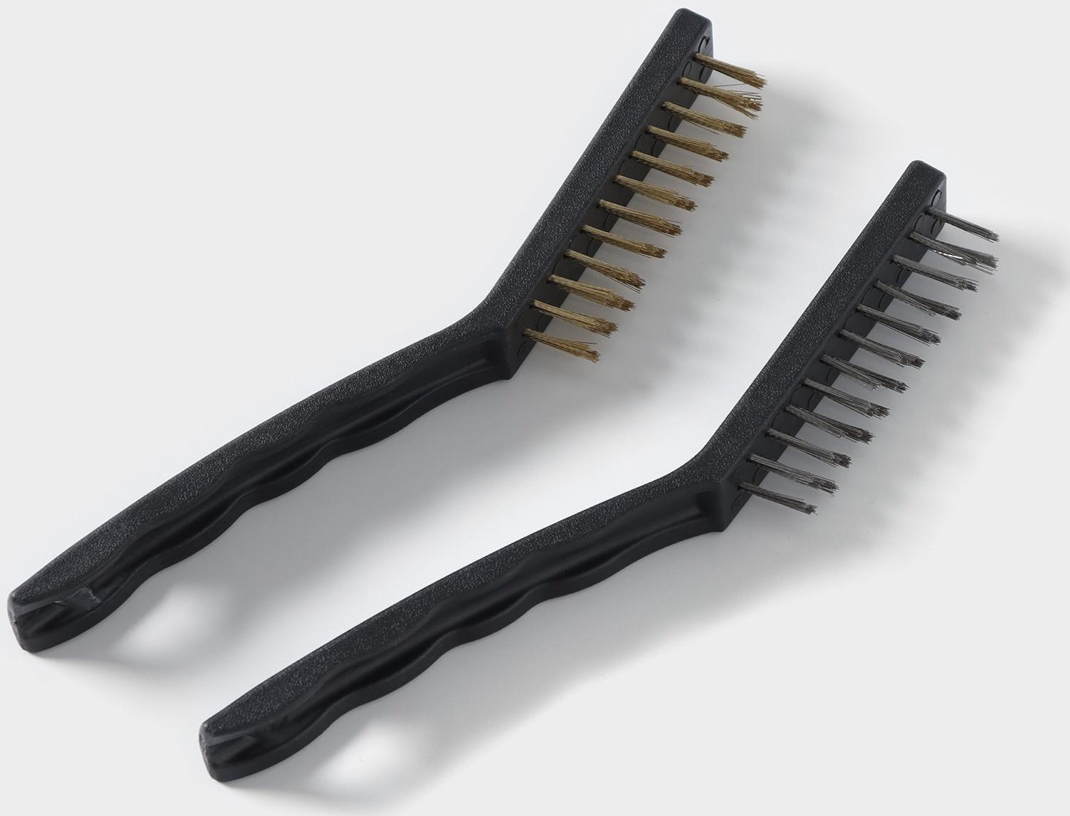 Набор щёток универсальных, 2 шт, 21×2×2,5 см, рабочая часть 8,5×1,5×1,5 см, цвет чёрный